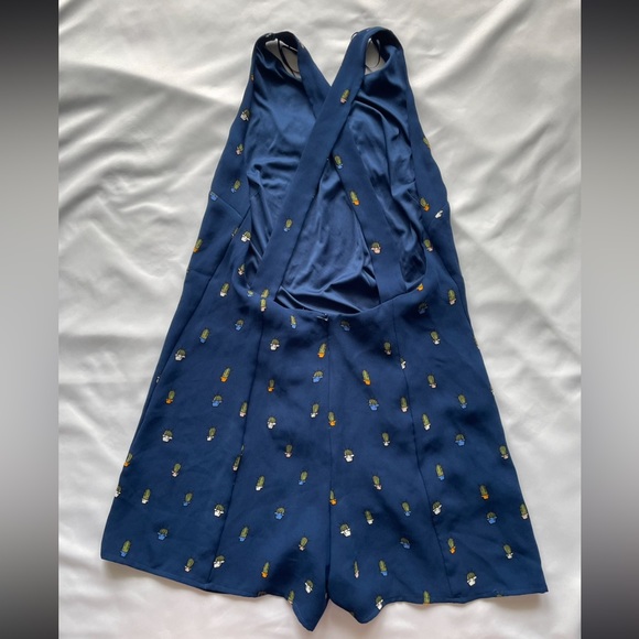 Women’s Navy Blue Cactus Print Romper - Picture 2 of 3